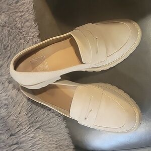 DV creamy beige lug sole loafers